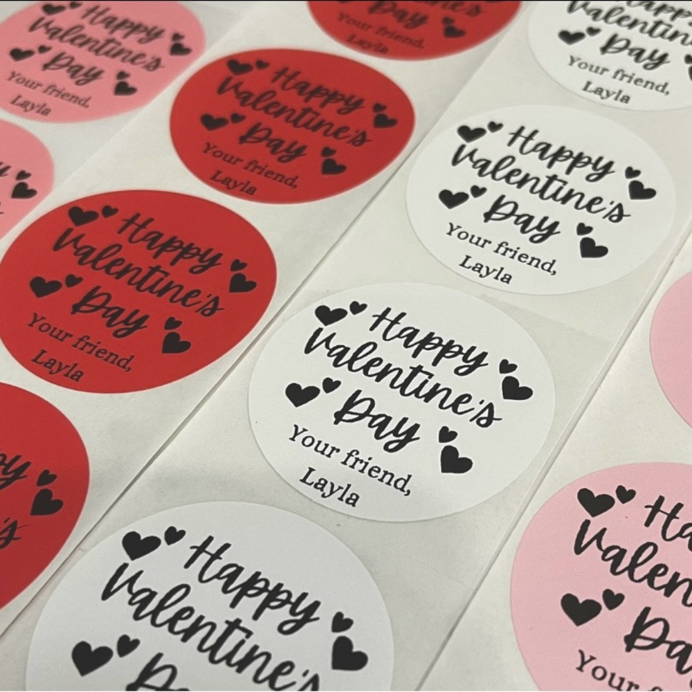 Set of Valentine’s Day Stickers / Labels